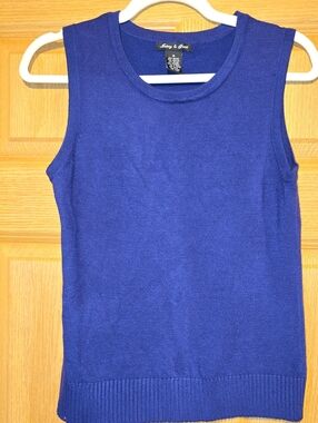 Audrey & Grace Royal Blue Sleeveless Knit Tank